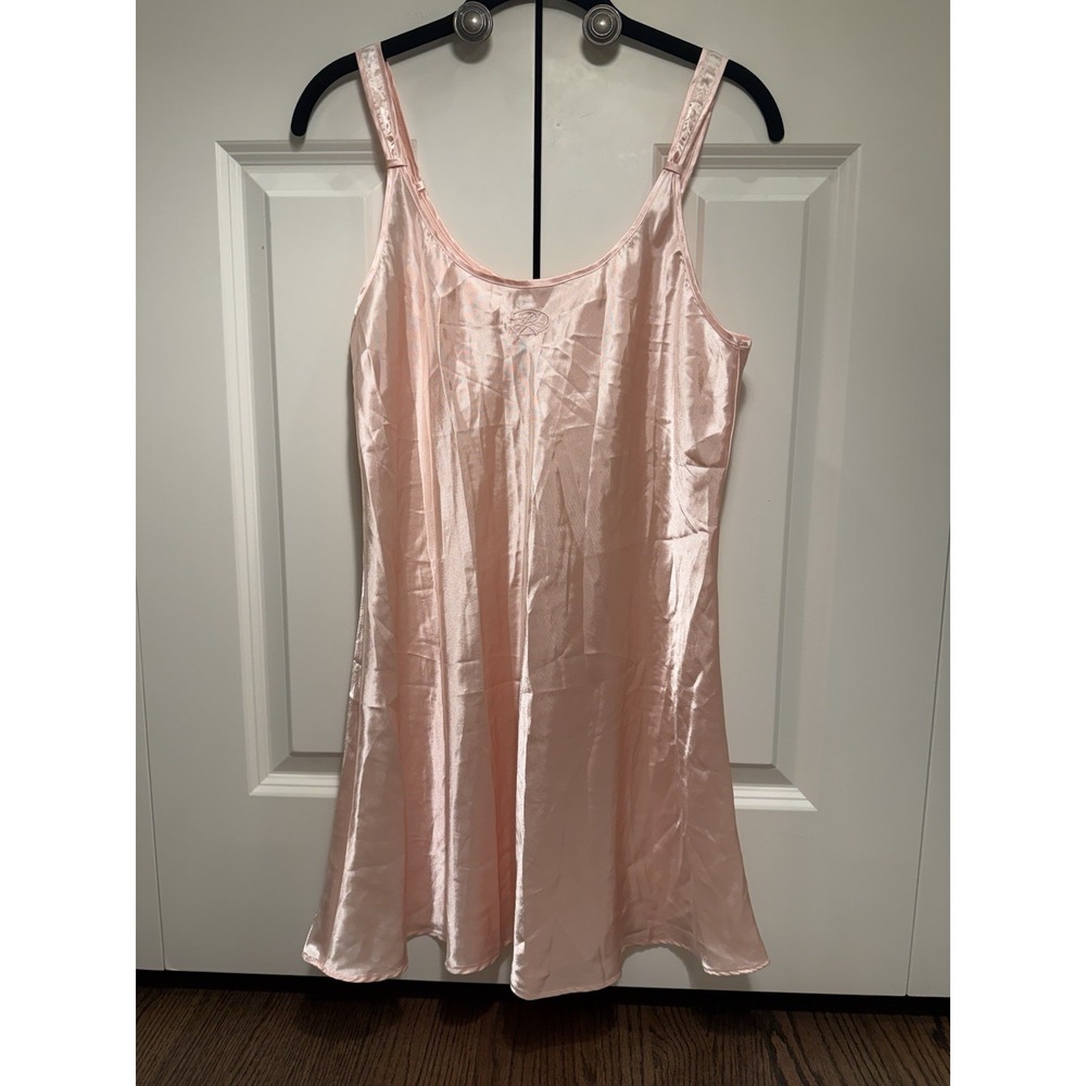 Oscar de la Renta Pink Label Pink Satin Slip Nightgown Y2K Coquette Fairycore S